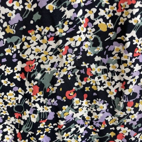 Anthropologie Maeve Women's Black Ditsy Floral Blouse Size XS Moto Boho Flowy - Picture 11 of 11